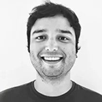 Black-and-white staff profile section featuring headshots of Pedro Quintas.